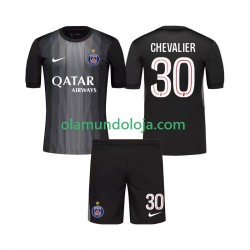 Camisola Paris Saint-Germain Lucas Chevalier 30 Guarda-redes Criança Equipamento Primeiro 2025-2026 Manga Curta